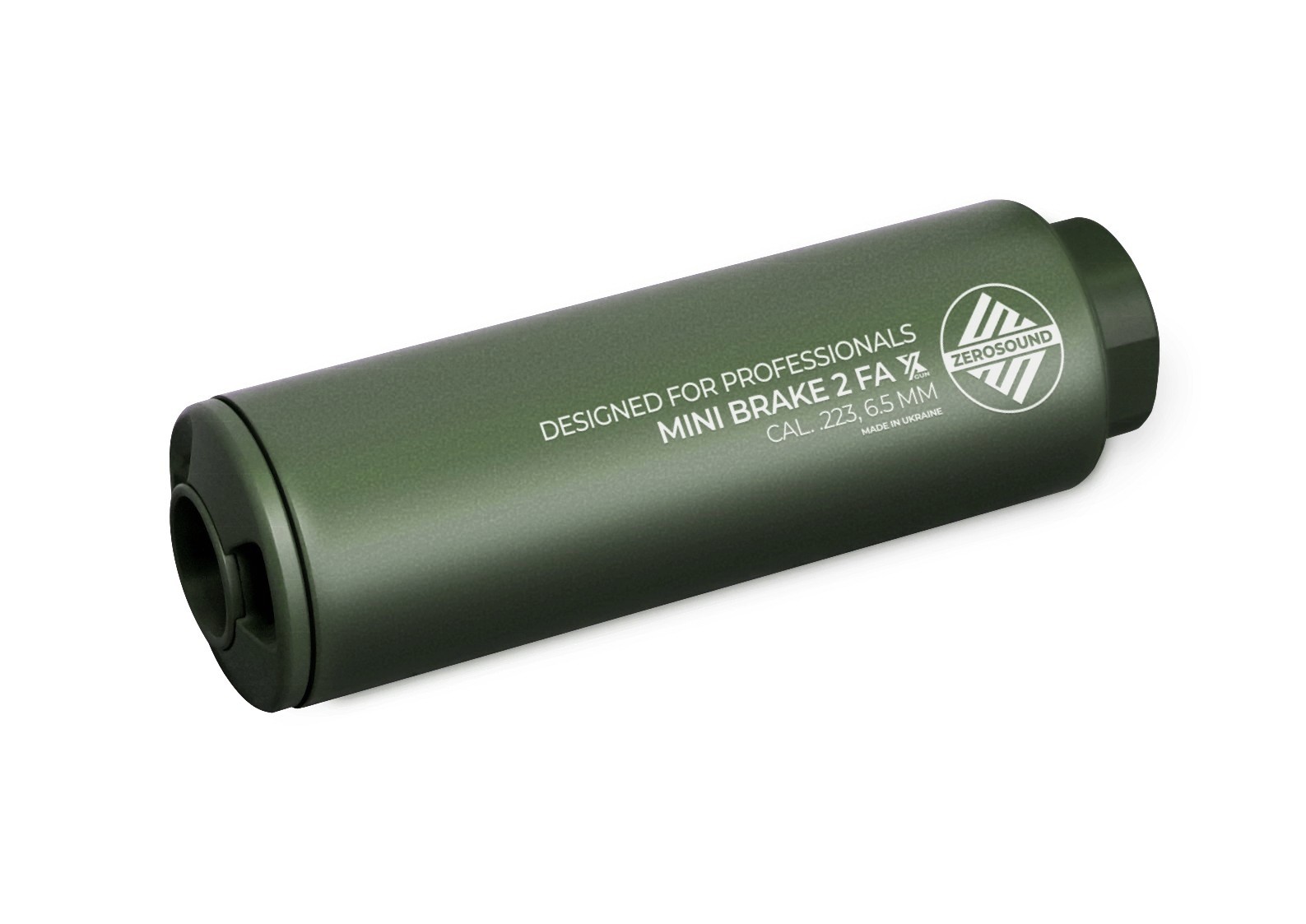 Саундмодератор Zerosound TITAN MINI BRAKE II Full Auto кал. 223 Rem (в комплекті с ДГК) різьба 1/2-28. Olive
